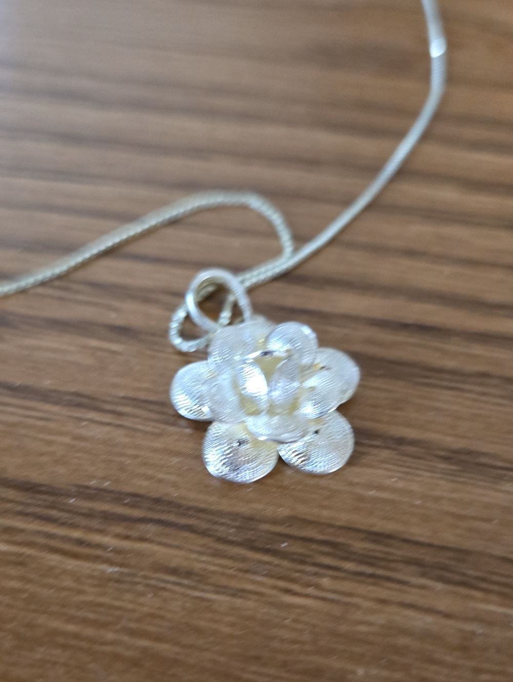 Maltese Silver Flower Pendant Necklace And Braceket Set - Women Jewelry